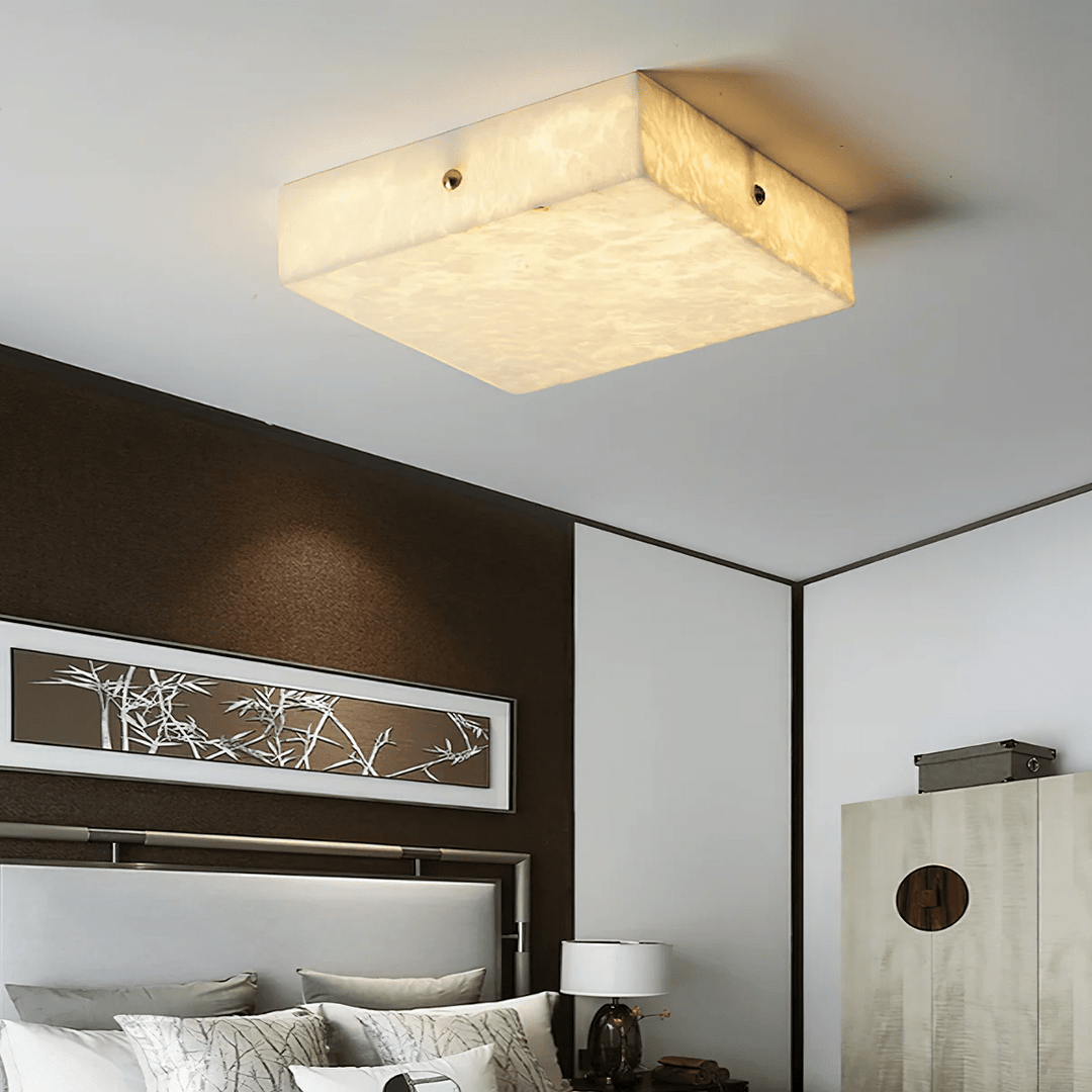 Square Alabaster Ceiling Light - Vakkerlight