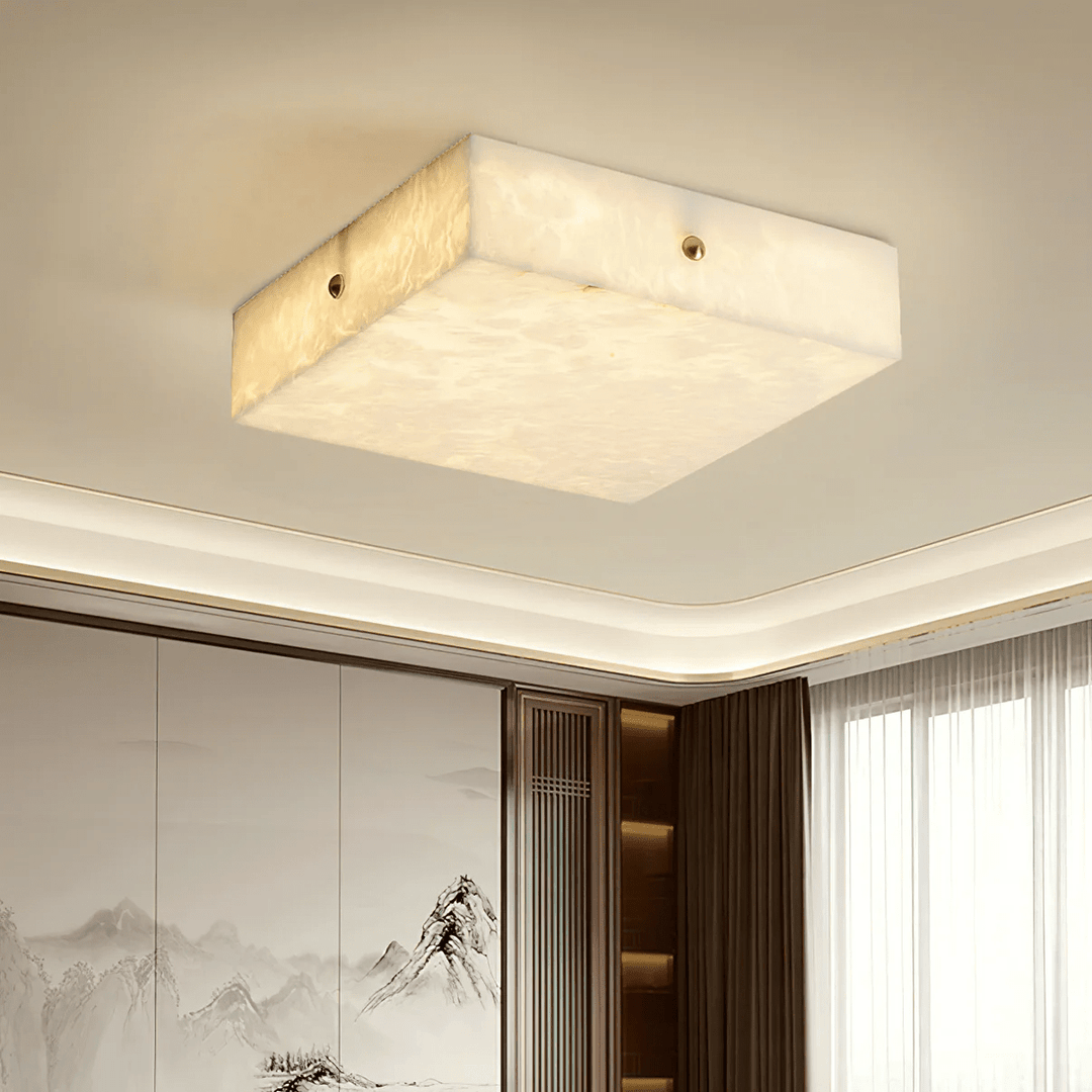Square Alabaster Ceiling Light - Vakkerlight