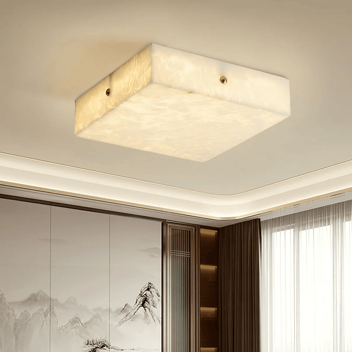 Square Alabaster Ceiling Light - Vakkerlight