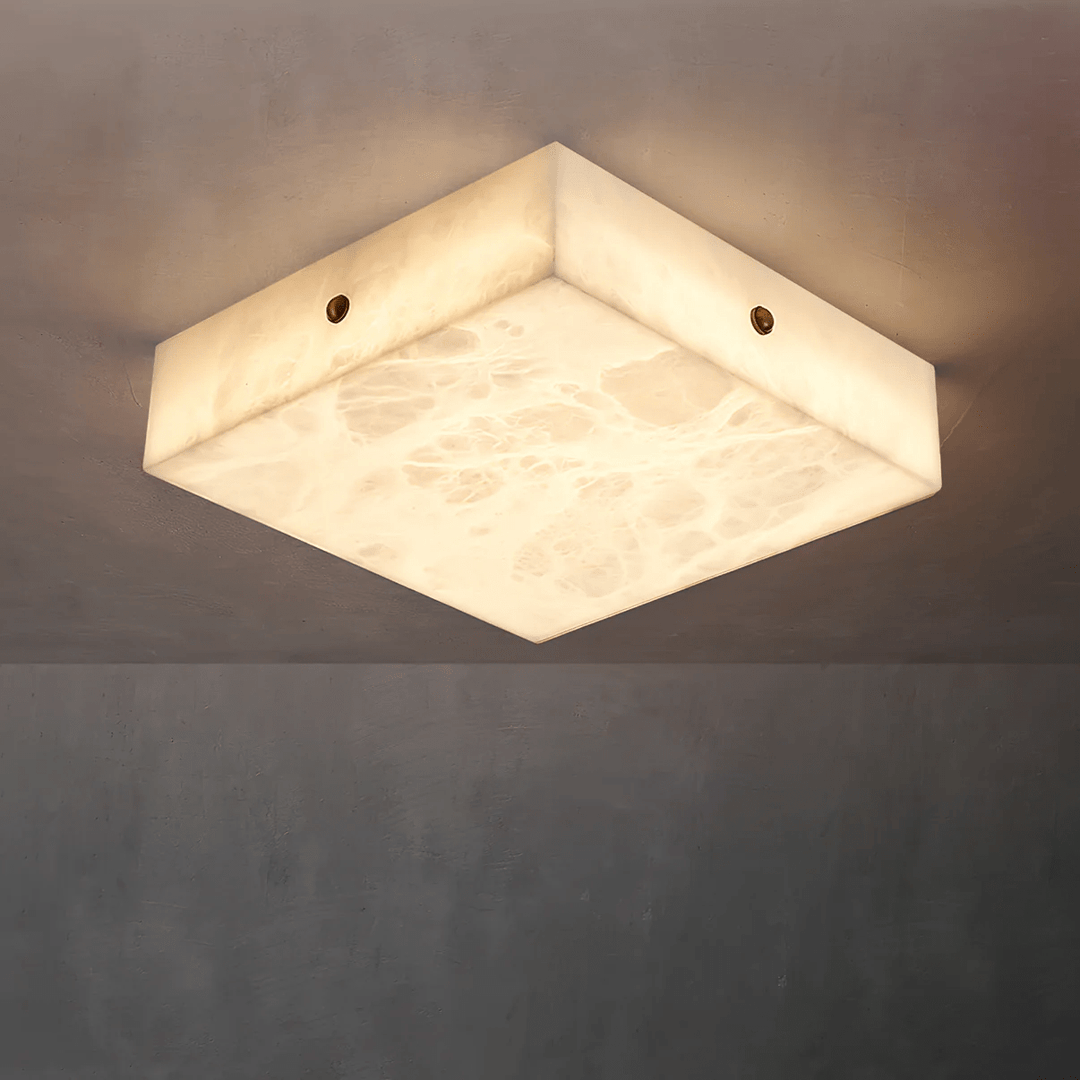 Square Alabaster Ceiling Light - Vakkerlight