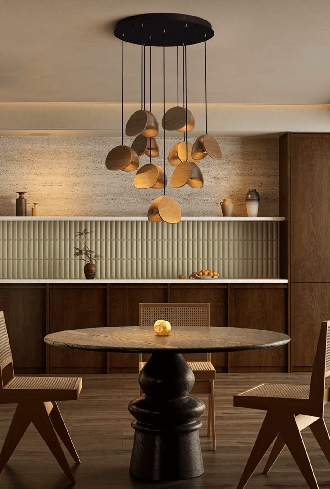 Orbit Fold Wood Pendant Light - Vakkerlight