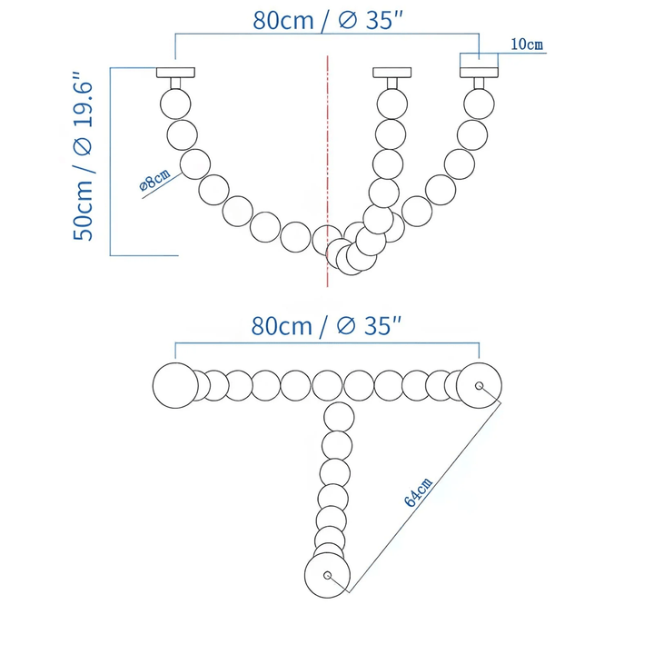 Halti Necklace Acrylic Chandelier - Vakkerlight