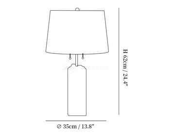 Raw Alabaster Table Lamp — Dimension drawings 1
