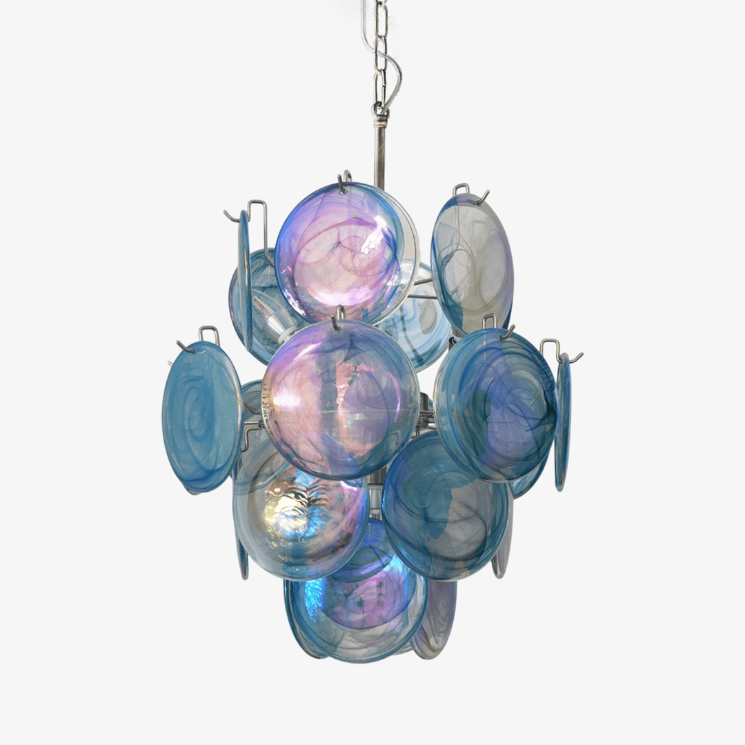 Blue Murano Disc Glass Chandelier - Vakkerlight