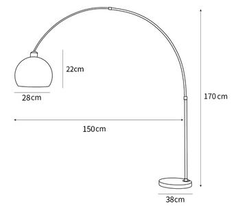 Lampada ad Arco Sneedville — Dimension drawings 1
