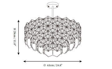 Lustre Snowflake Glass — Plans cotés 2