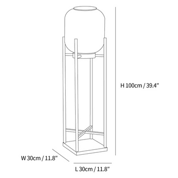 Lantern Outdoor Solar Floor Lamp — Dimension drawings 3