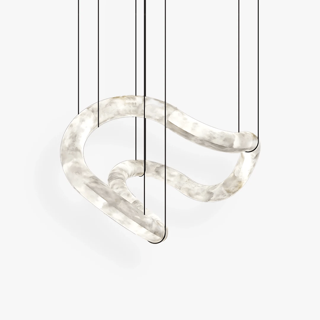 Ethereal Wave Alabaster Chandelier - Vakkerlight