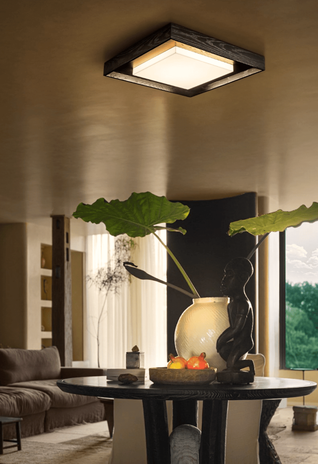 Kurin Wood Frame Ceiling Light - Vakkerlight