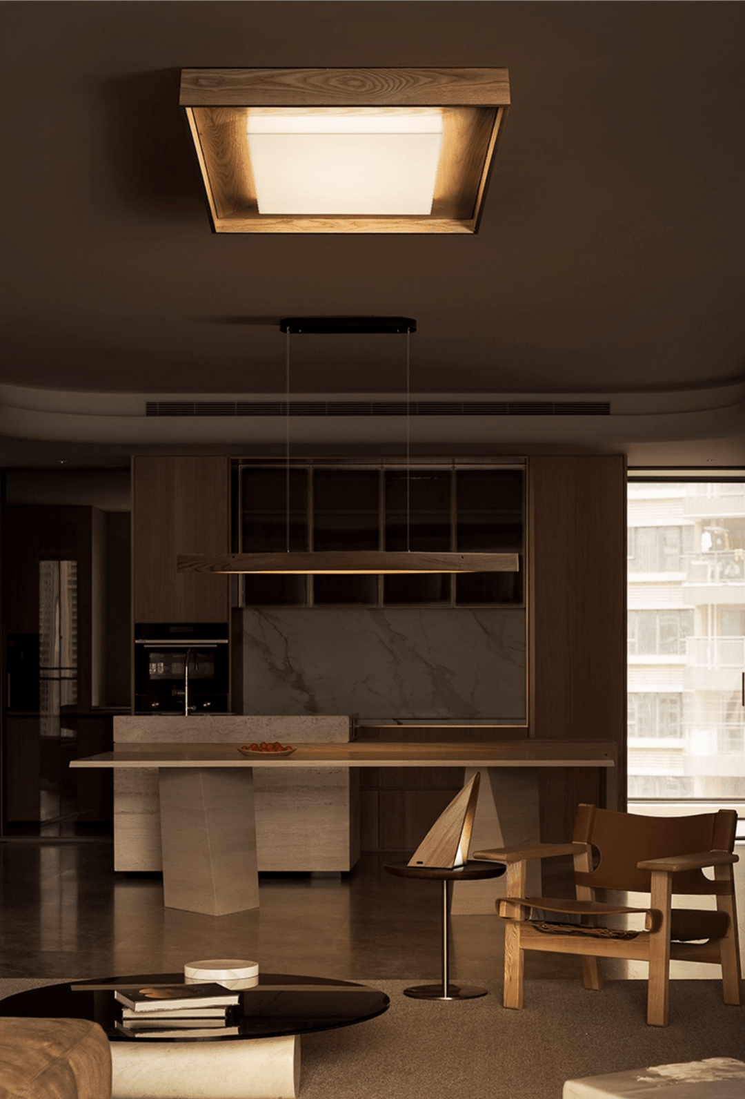 Kurin Wood Frame Ceiling Light - Vakkerlight
