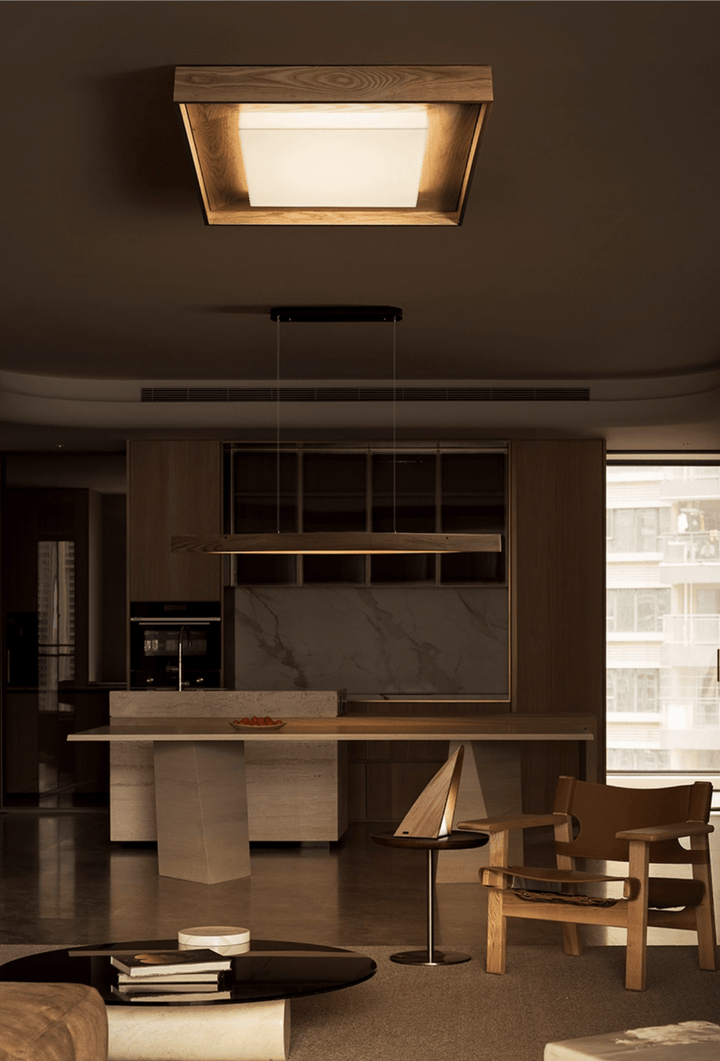 Kurin Wood Frame Ceiling Light - Vakkerlight