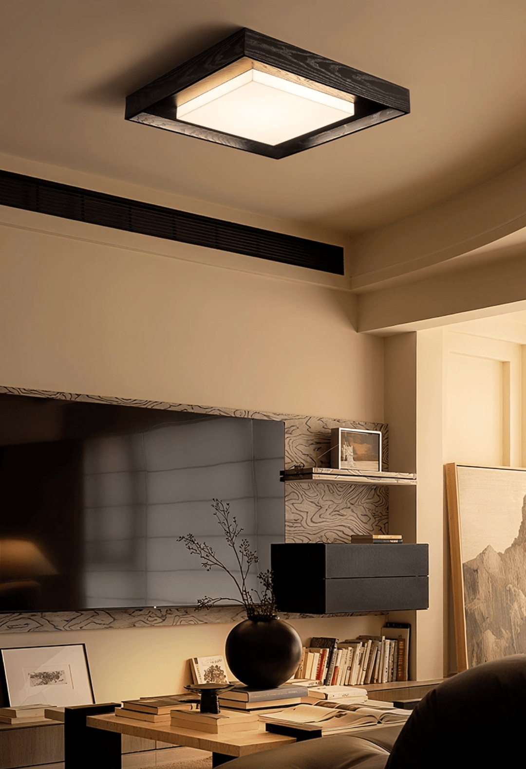 Kurin Wood Frame Ceiling Light - Vakkerlight