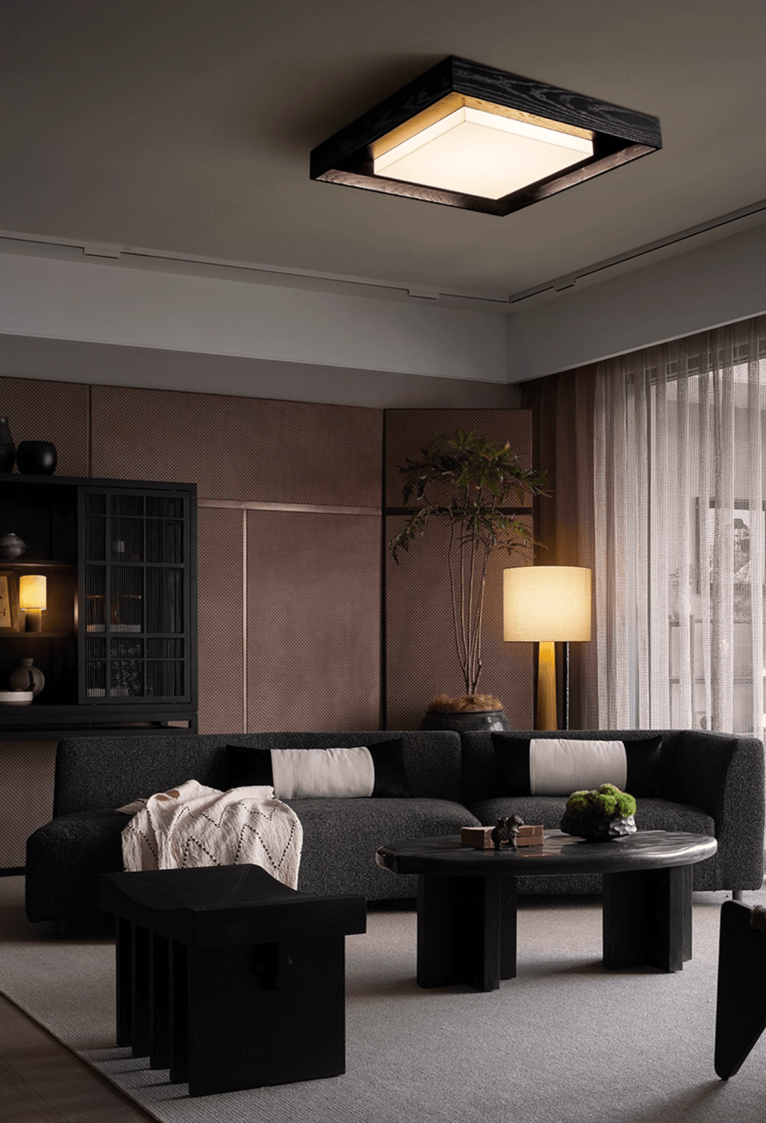 Kurin Wood Frame Ceiling Light - Vakkerlight