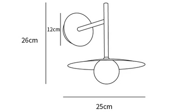 مصباح الجدار الحديدي من جيا — Dimension drawings 1