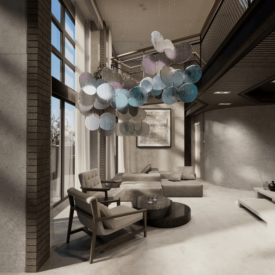 Clouds Iridescent Disc Chandelier - Vakkerlight