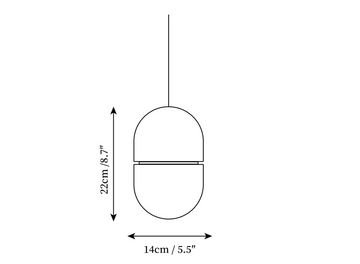 YUM Alabaster Pendant Light — Dimension drawings 1