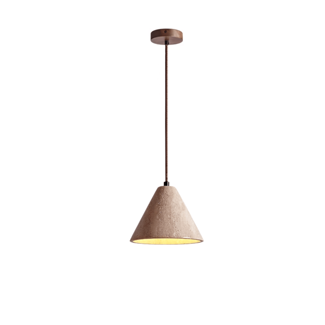 Solis Cone Travertine Pendant Lamp - Vakkerlight