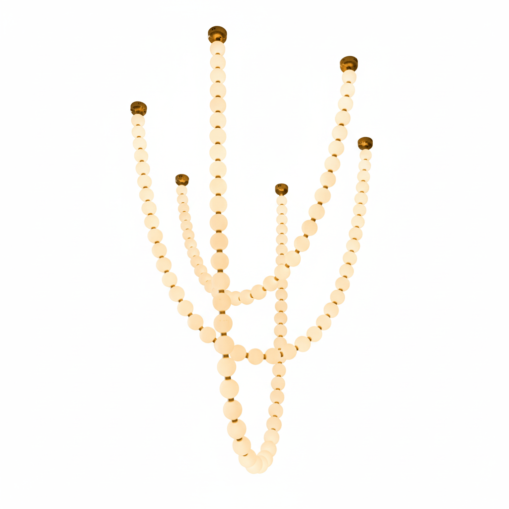 Pearl Glass Necklace Balls Chandelier - Vakkerlight