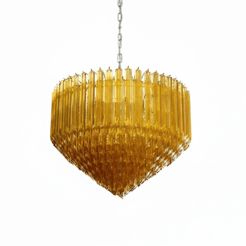 Prism Murano Amber Glass Chandelier - Vakkerlight