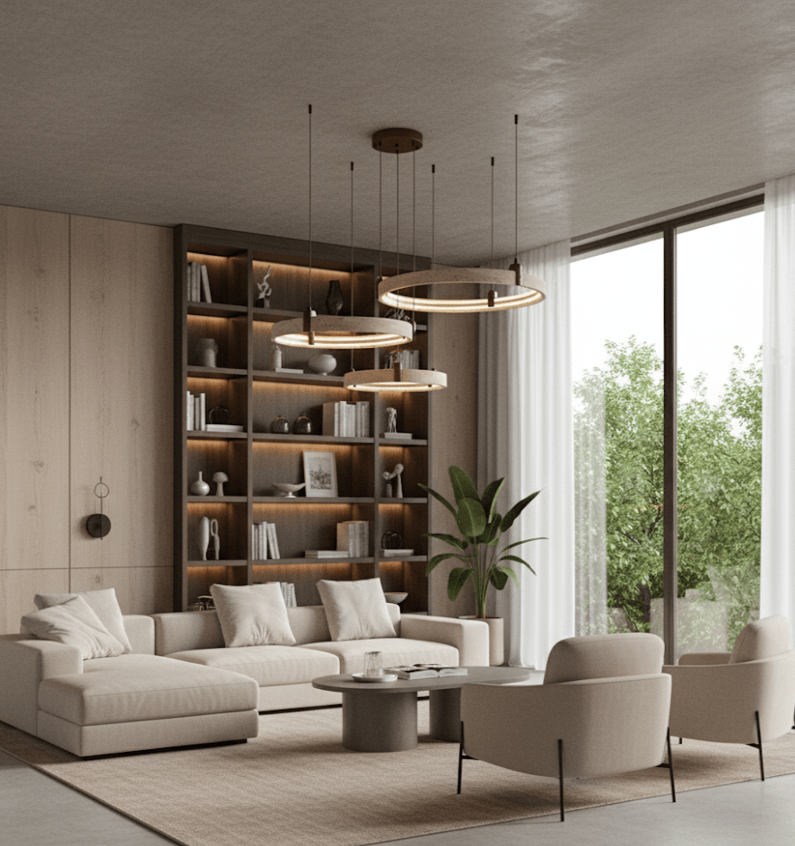 Celestial Orbit Travertine Chandelier - Vakkerlight