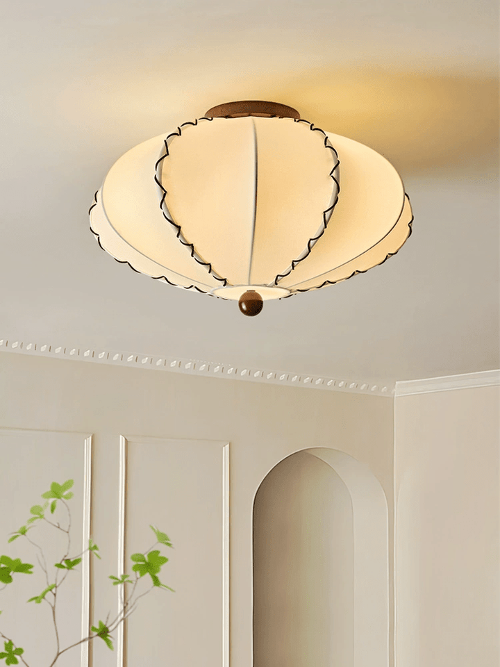 calloped Edge Fabric Ceiling Light - Vakkerlight