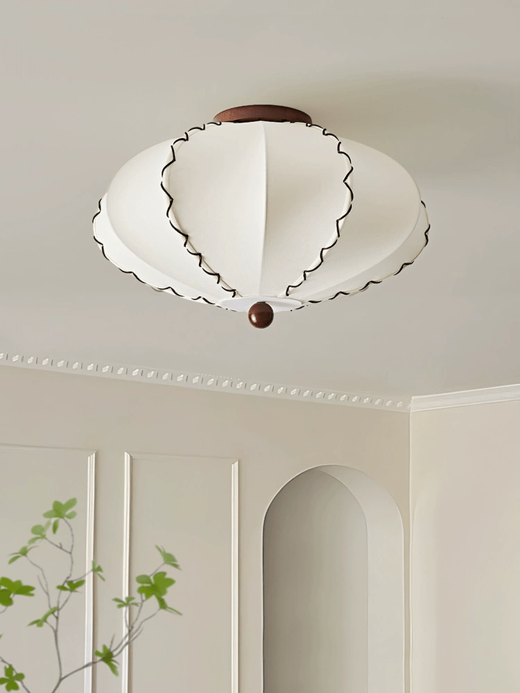 calloped Edge Fabric Ceiling Light - Vakkerlight