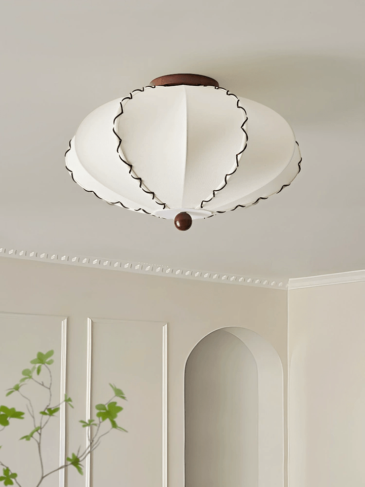 calloped Edge Fabric Ceiling Light - Vakkerlight