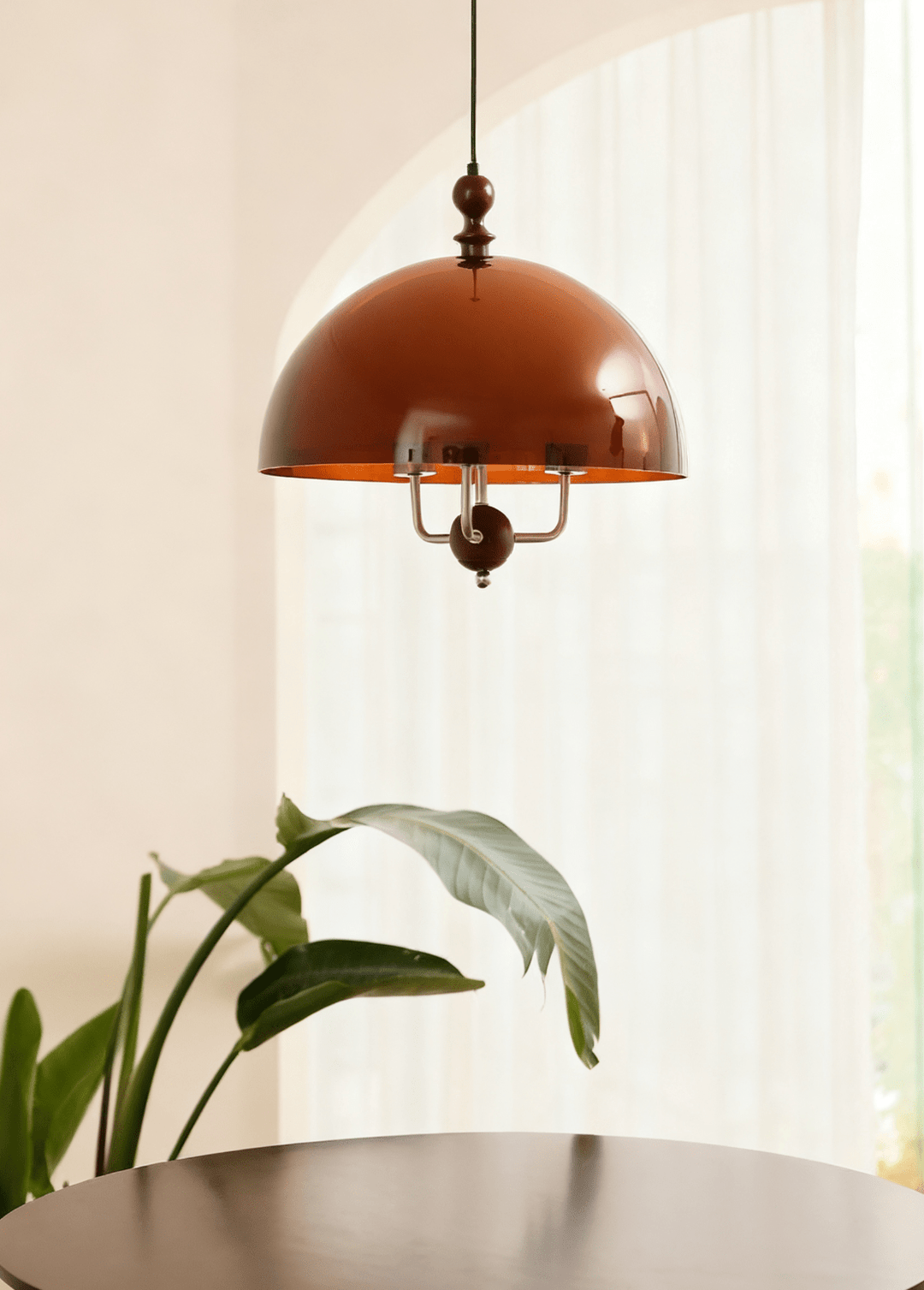 Amber Dome Shaped Pendant Light - Vakkerlight