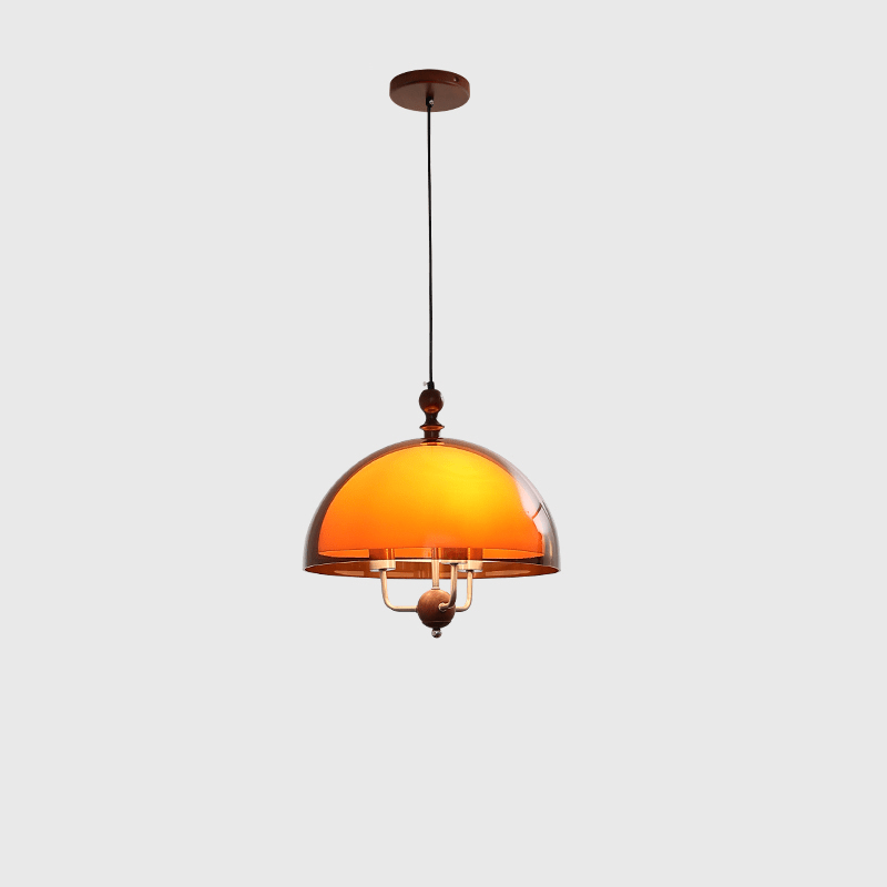 Amber Dome Shaped Pendant Light - Vakkerlight