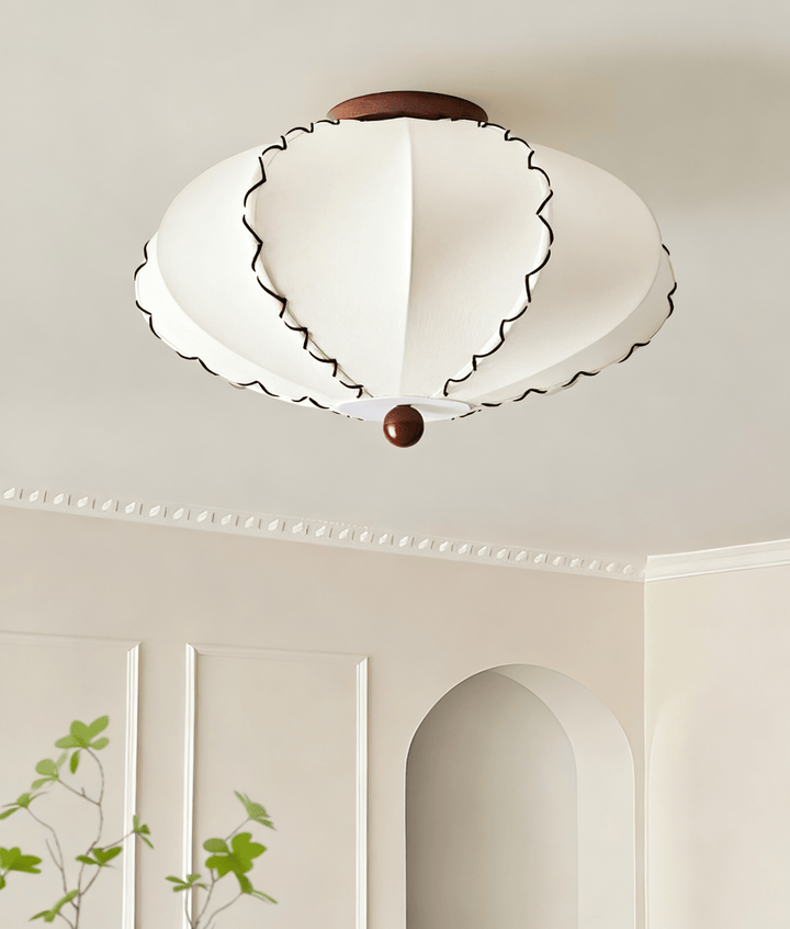 calloped Edge Fabric Ceiling Light - Vakkerlight