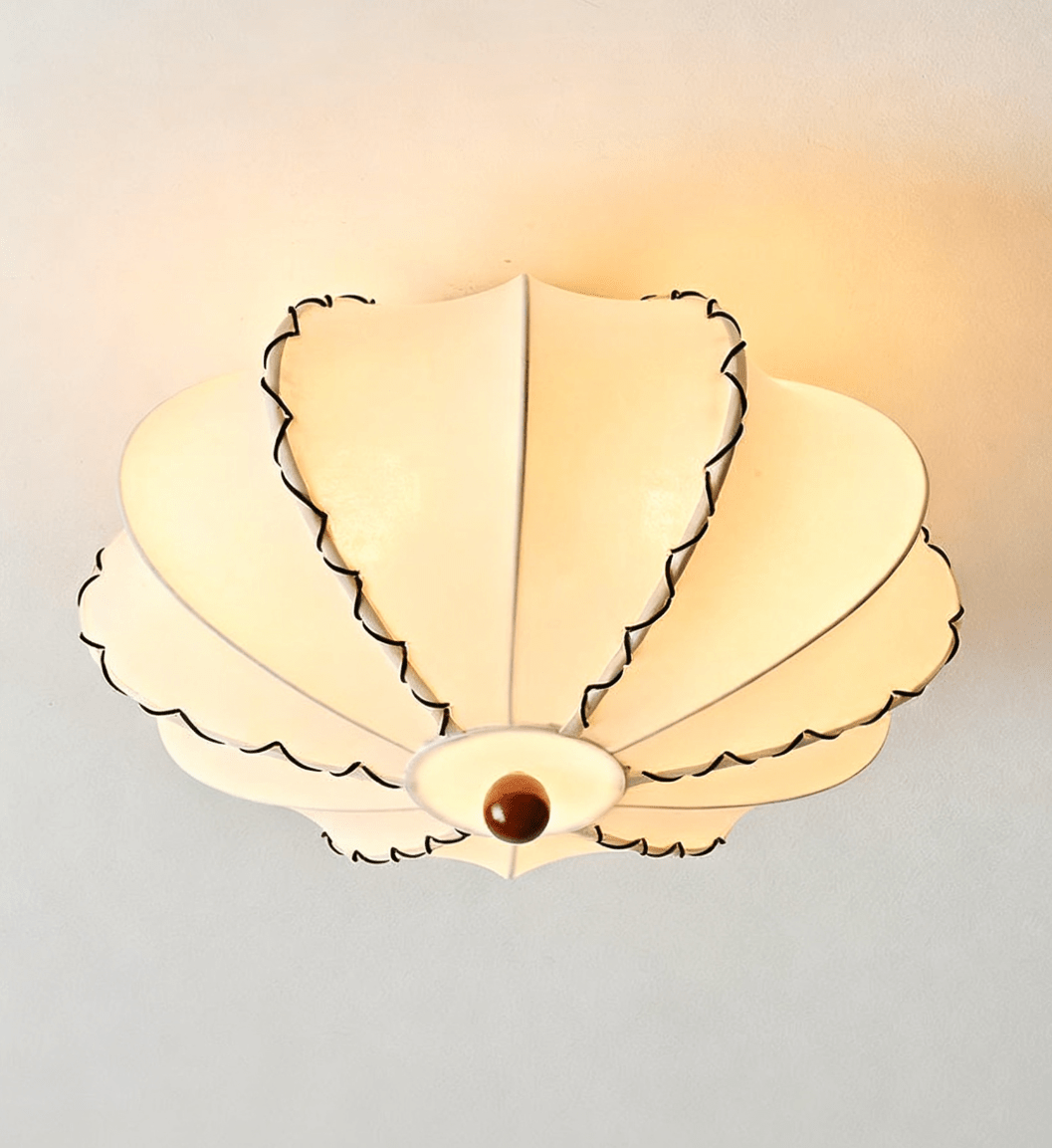 calloped Edge Fabric Ceiling Light - Vakkerlight