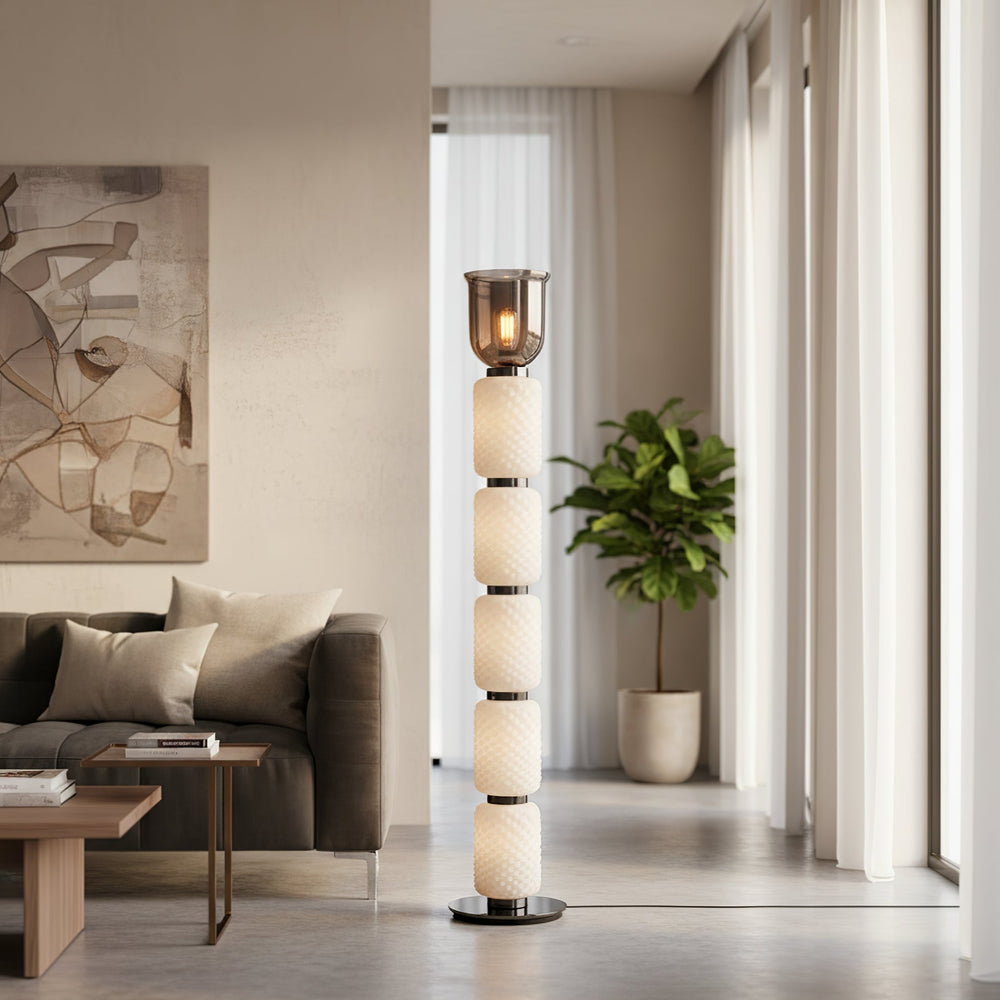 Textured Layered Glass Floor Light - Vakkerlight