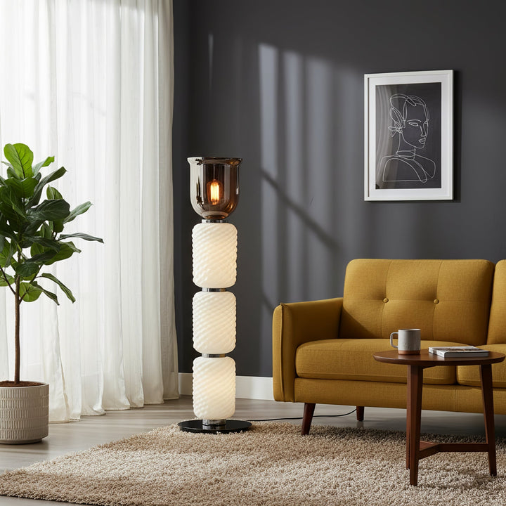 Textured Layered Glass Floor Light - Vakkerlight