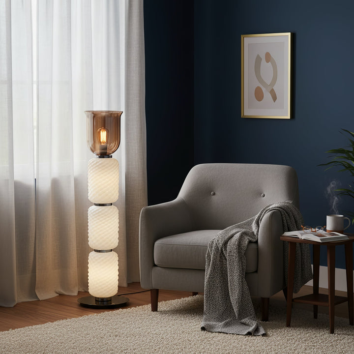 Textured Layered Glass Floor Light - Vakkerlight