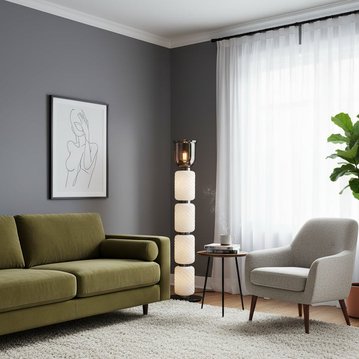 Textured Layered Glass Floor Light - Vakkerlight