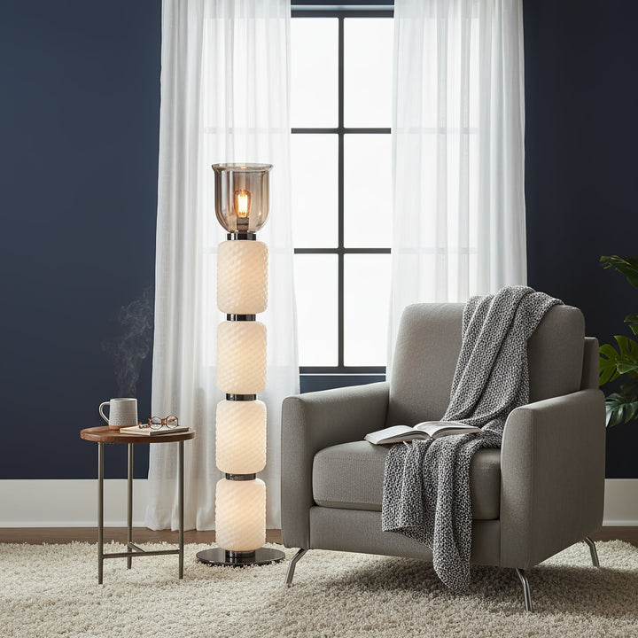 Textured Layered Glass Floor Light - Vakkerlight