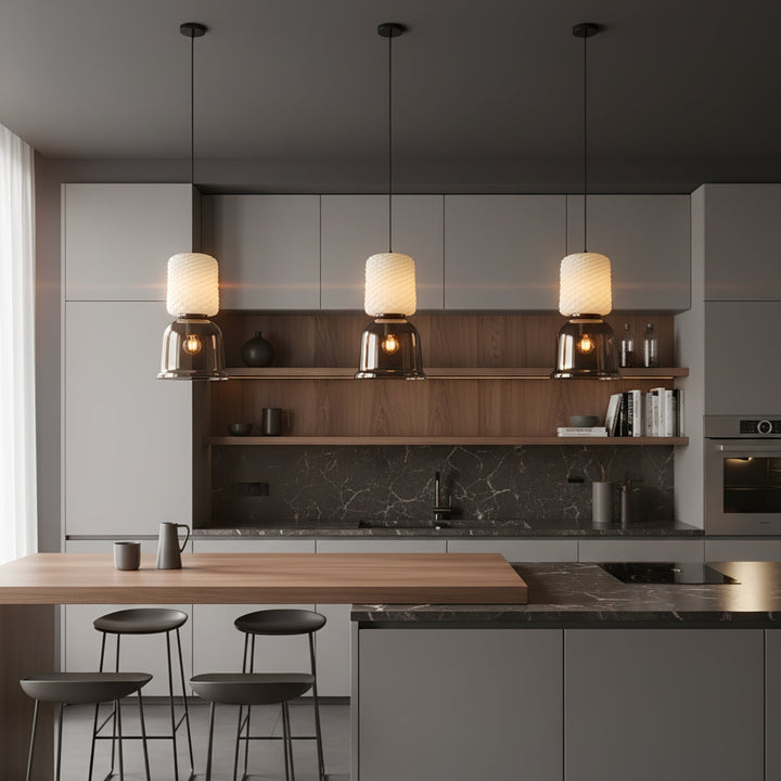 Textured Layered Glass Pendant Light - Vakkerlight