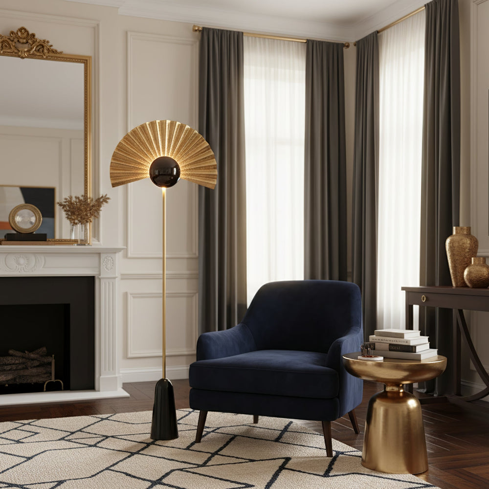 Gilded Fan Floor Lamp - Vakkerlight