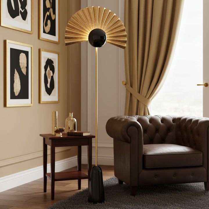 Gilded Fan Floor Lamp - Vakkerlight