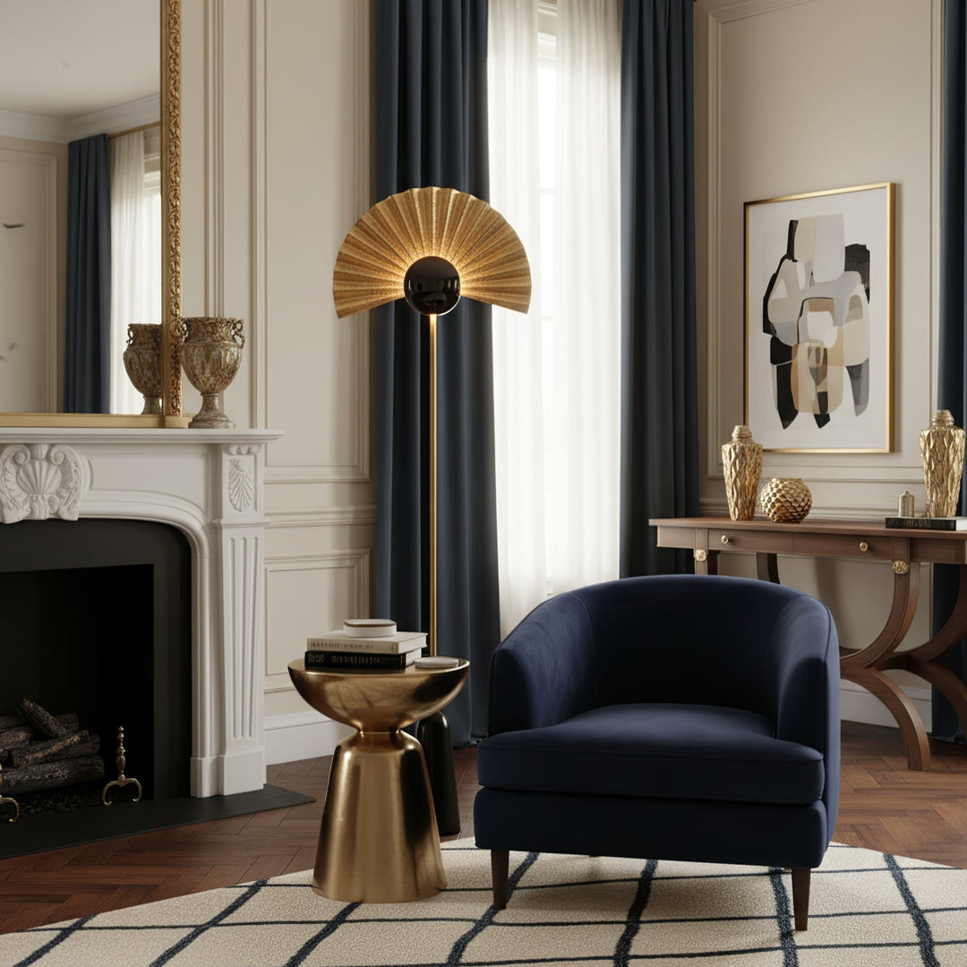 Gilded Fan Floor Lamp - Vakkerlight