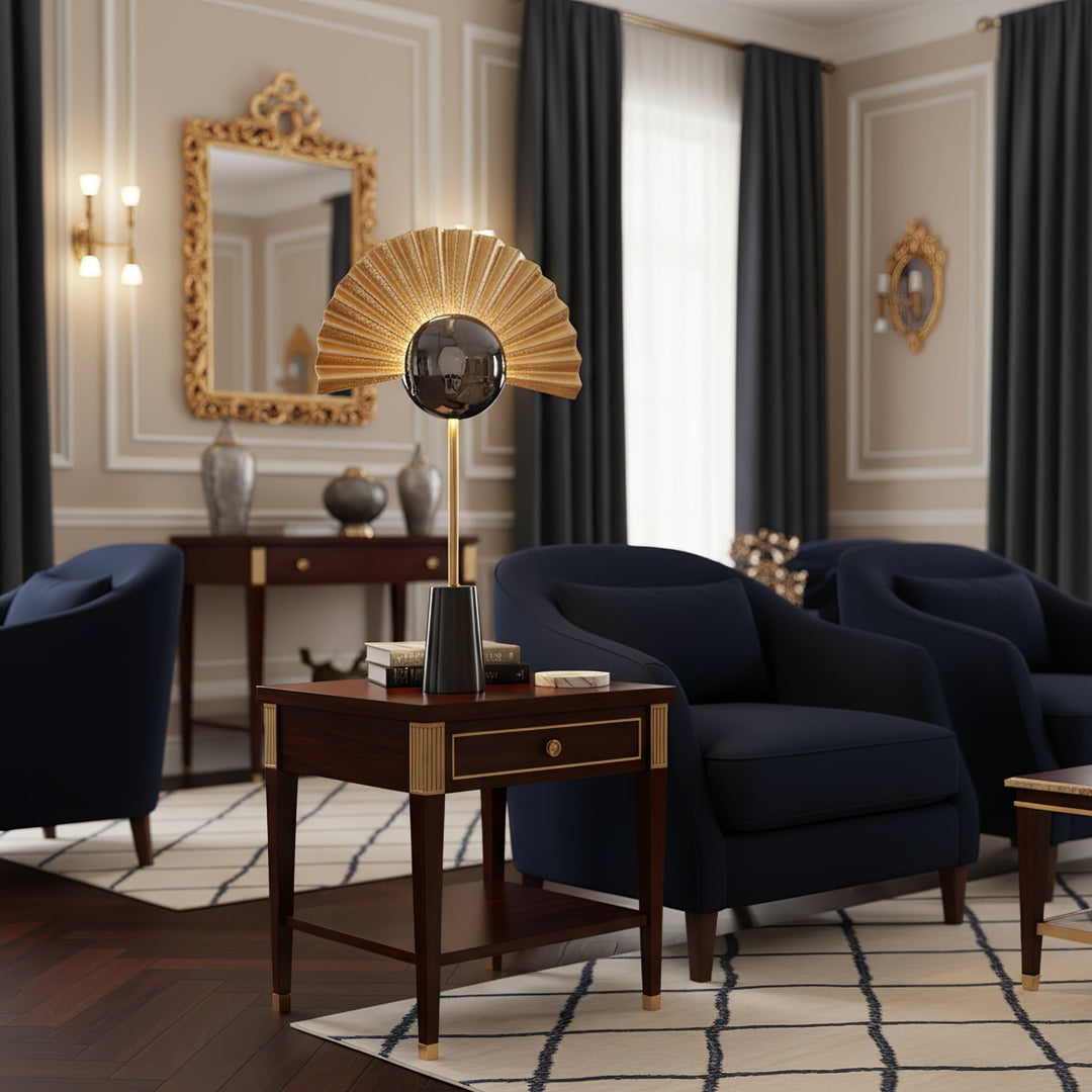 Gilded Fan Table Lamp - Vakkerlight