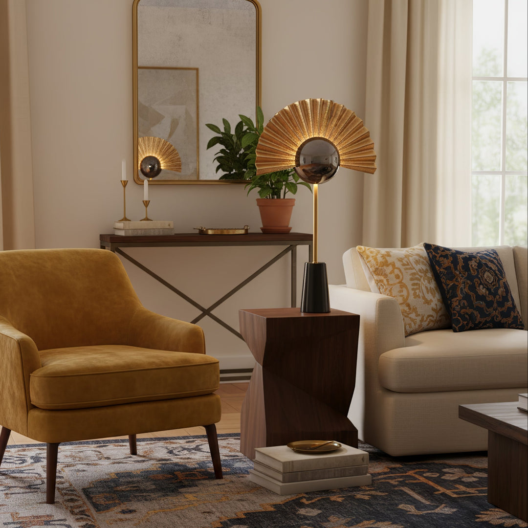 Gilded Fan Table Lamp - Vakkerlight