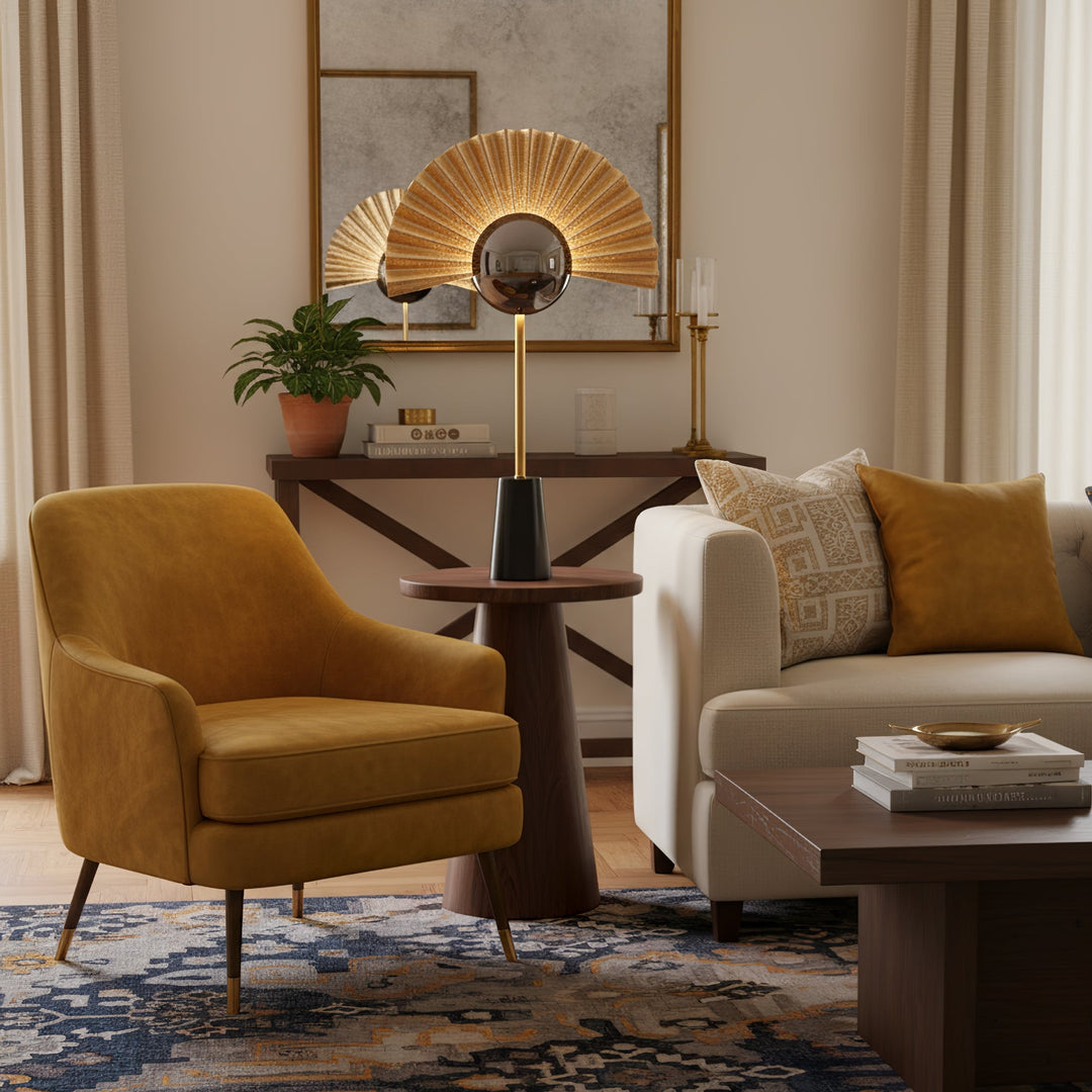 Gilded Fan Table Lamp - Vakkerlight