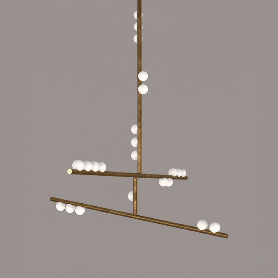 Brass Glass Drop Chandelier - Vakkerlight