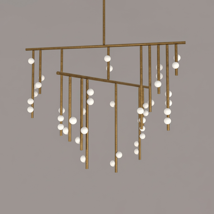 Brass Glass Drop Chandelier - Vakkerlight