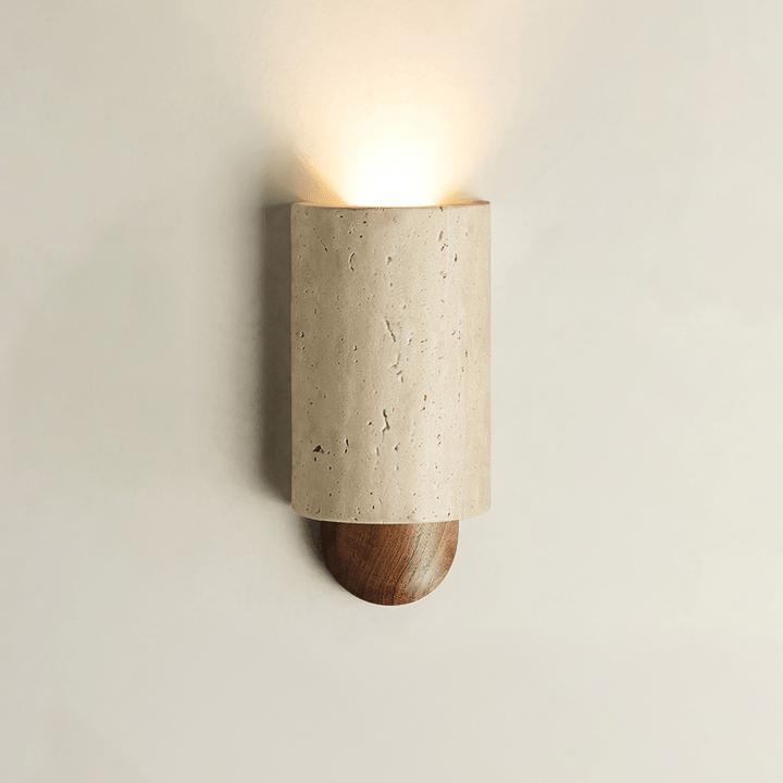 Travertine Cylinder Cap Wall Light - Vakkerlight
