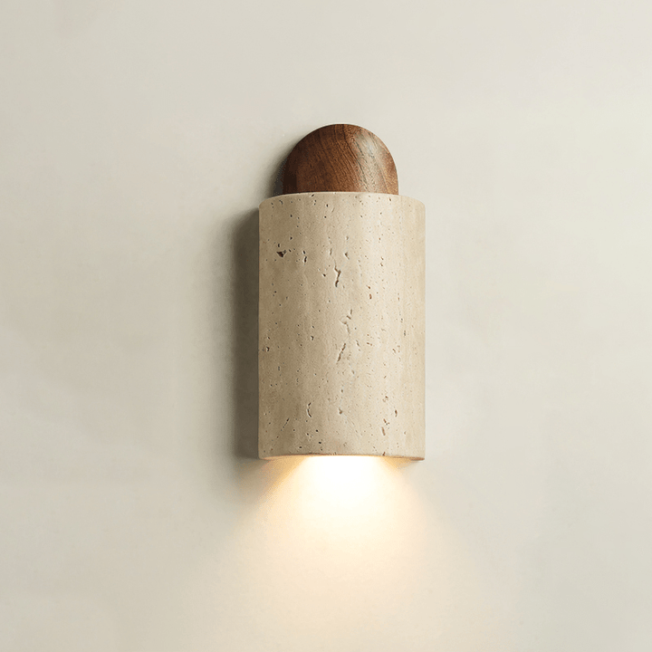 Travertine Cylinder Cap Wall Light - Vakkerlight