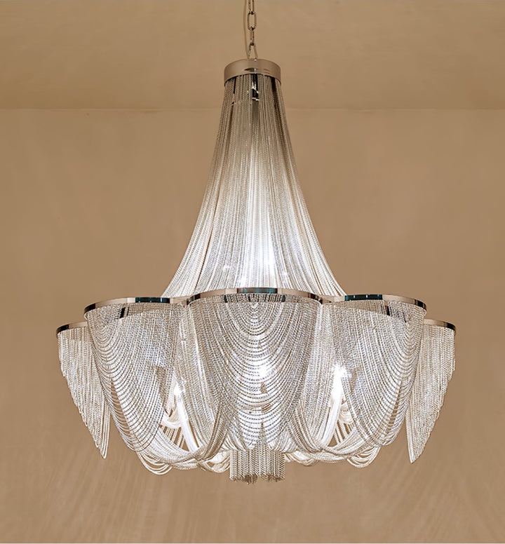 Silver Chain Tassel Chandelier - Vakkerlight