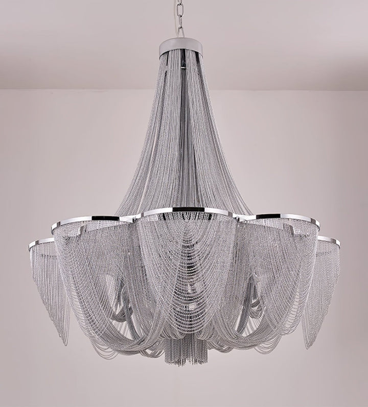 Silver Chain Tassel Chandelier - Vakkerlight