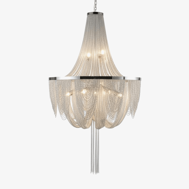 Silver Chain Tassel Chandelier - Vakkerlight